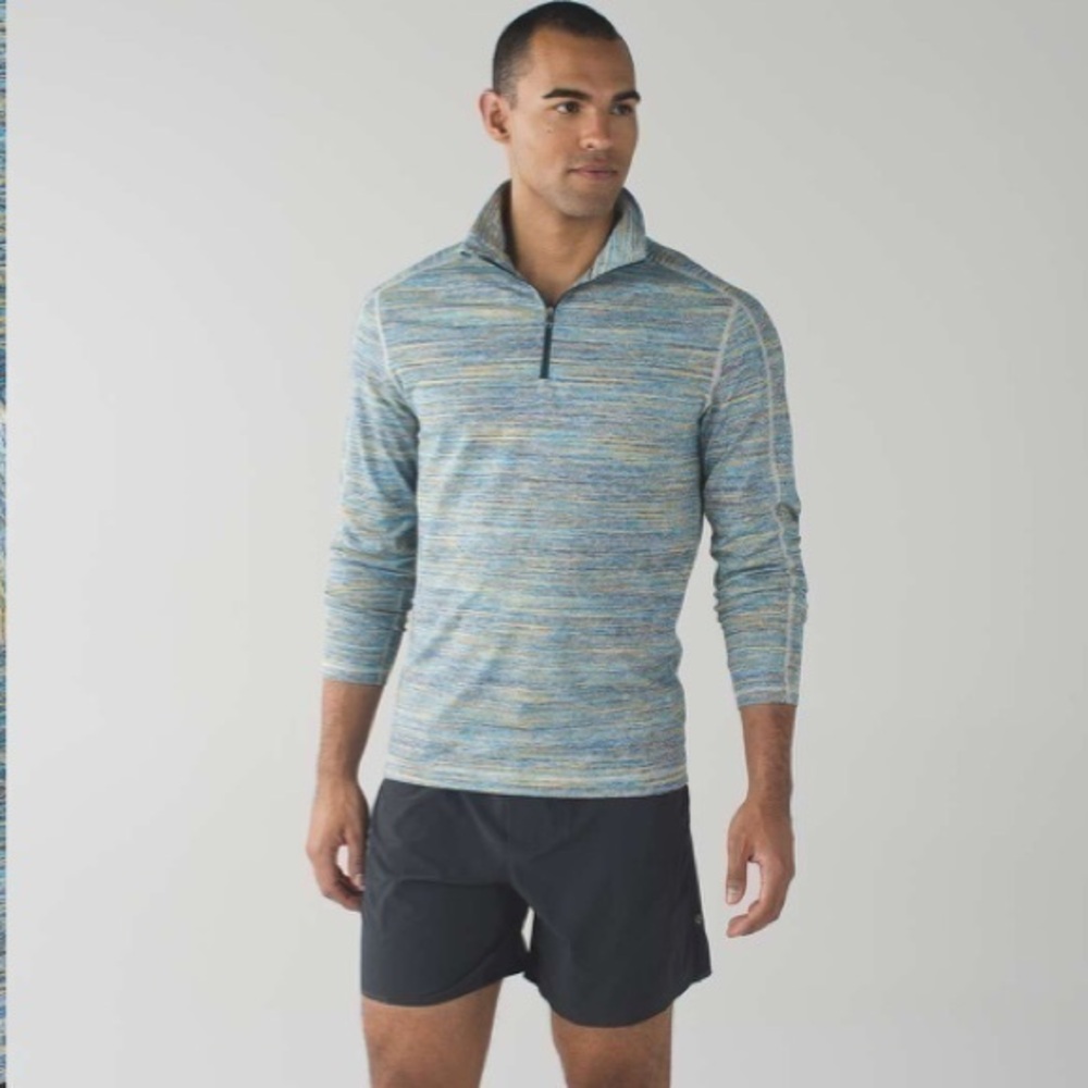 Lululemon Surge Warm 1/2 Zip Space Dye Camo Deep Navy Alberta Lake XL